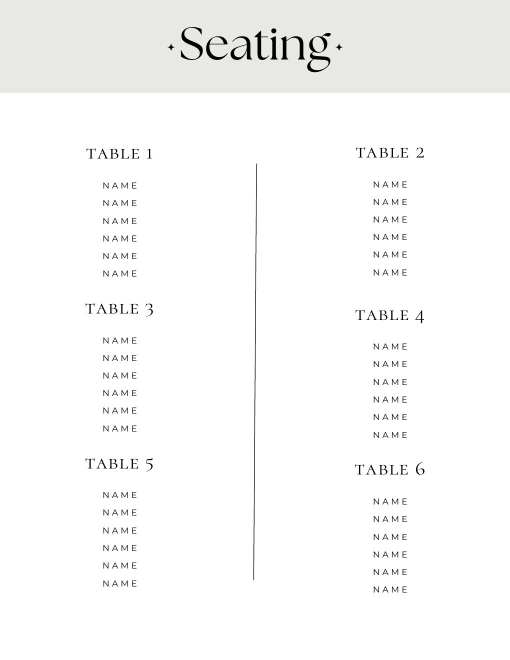 Seating chart